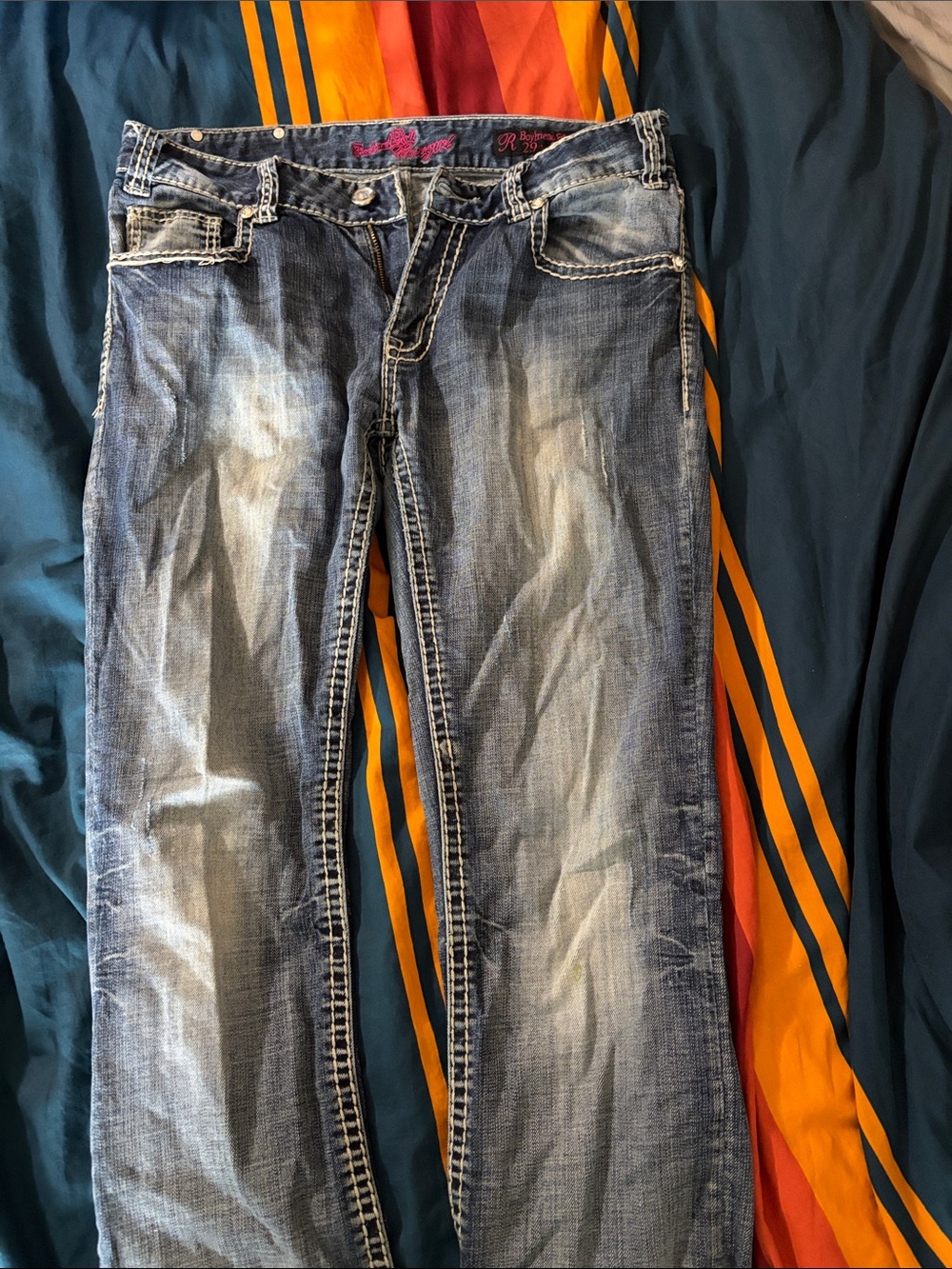 Rock & Roll Cowgirl Washed Blue Bootcut Jeans
